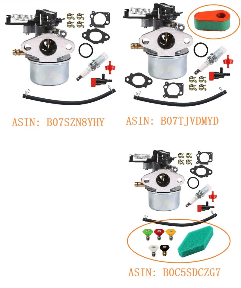 MDAIRC طقم حشوات فلتر خط الوقود كربوراتور mdairc لمحركات Briggs & Stratton 796608 111000 11P000 121000 12Q000 2700Psi 3000Psi 7.75Hp 8.75Hp 594287 799248 (591137 وفلتر) - Image 5